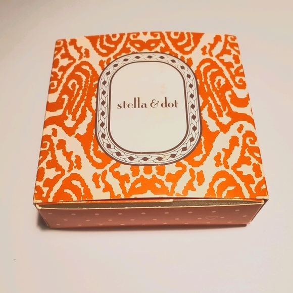 Stella & Dot Orange Small Patterned Jewelry Box - Picture 1 of 1